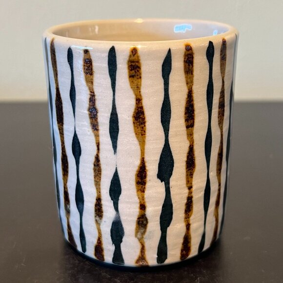 Vintage Otagiri Japan Studio Pottery Glazed Brown & Navy Blue Stoneware Mug Cup - Picture 3 of 14